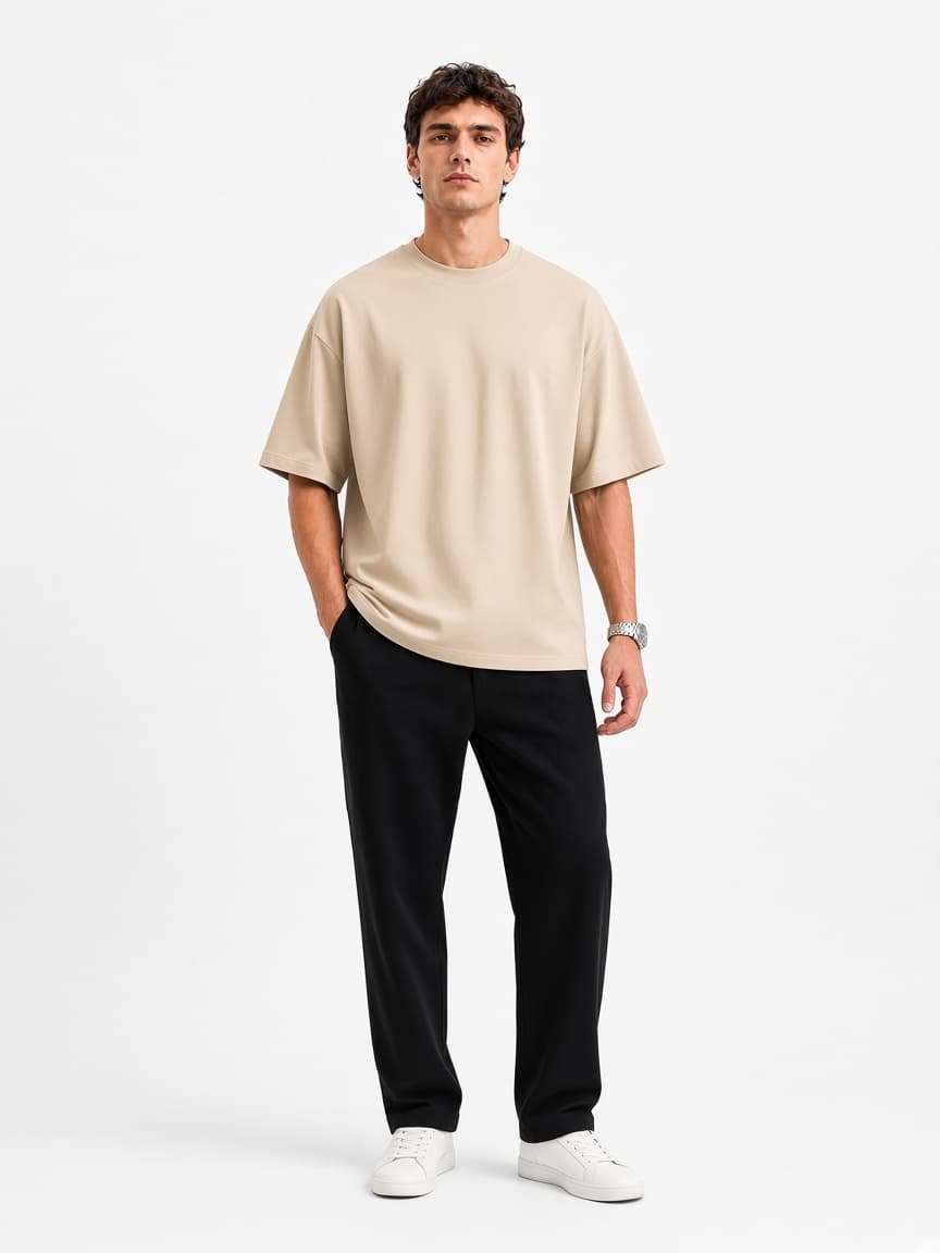 Heavy Oversized T-Shirt - Sand Beige