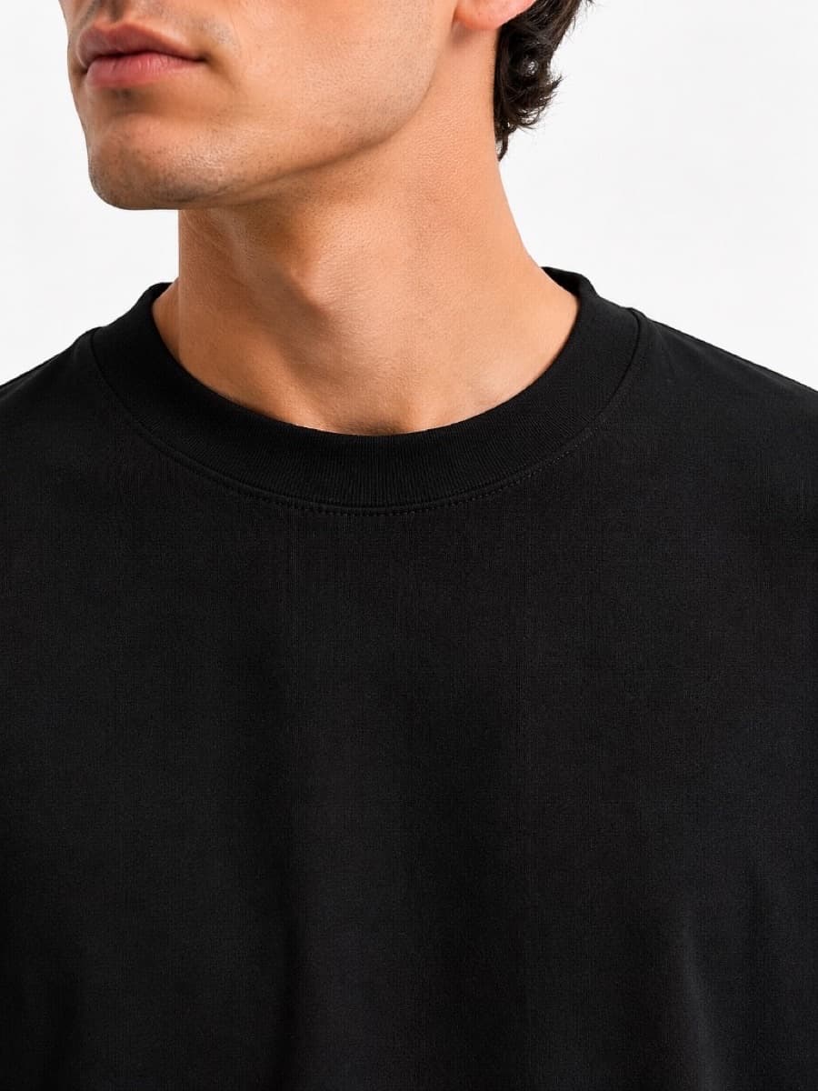 Heavy Oversized T-Shirt - Midnight Black - Detail