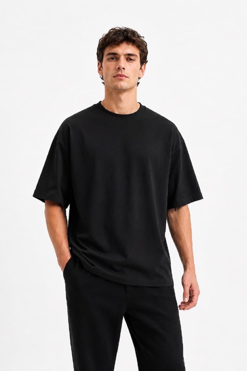 Heavy Oversized T-Shirt - Midnight Black