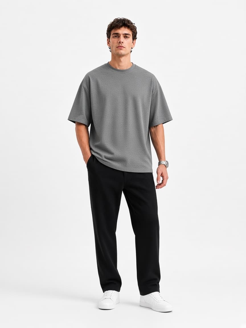 Heavy Oversized T-Shirt - Heather Grey