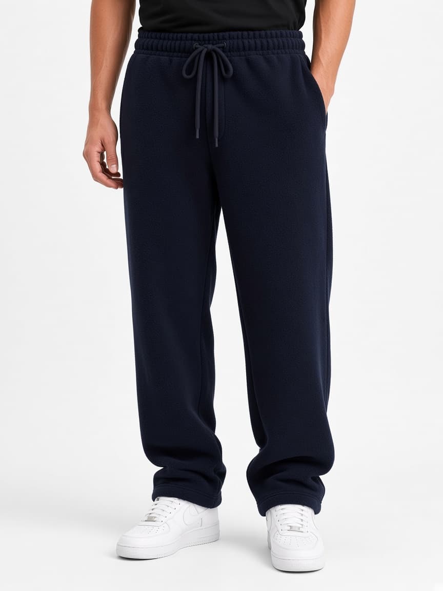 Baggy Fleece Trouser - Midnight Black