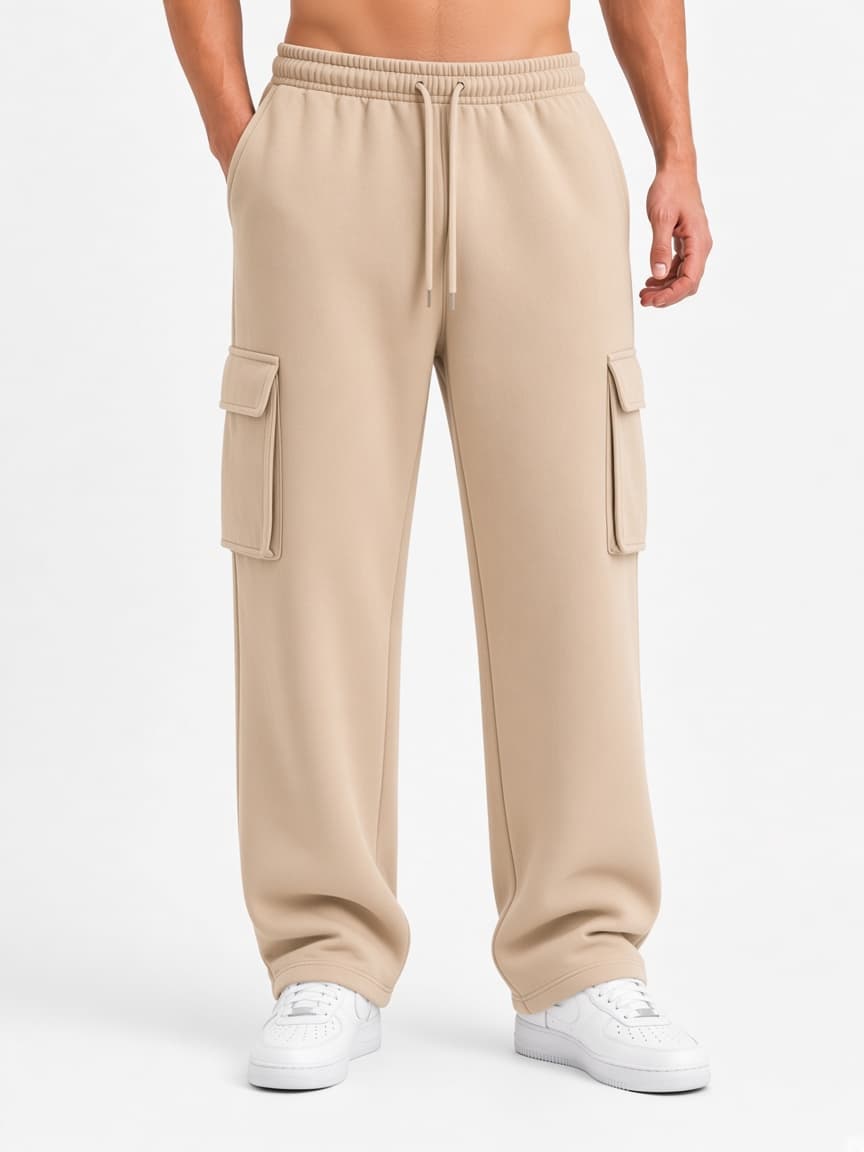 Cargo Fleece Trouser - Sand Beige