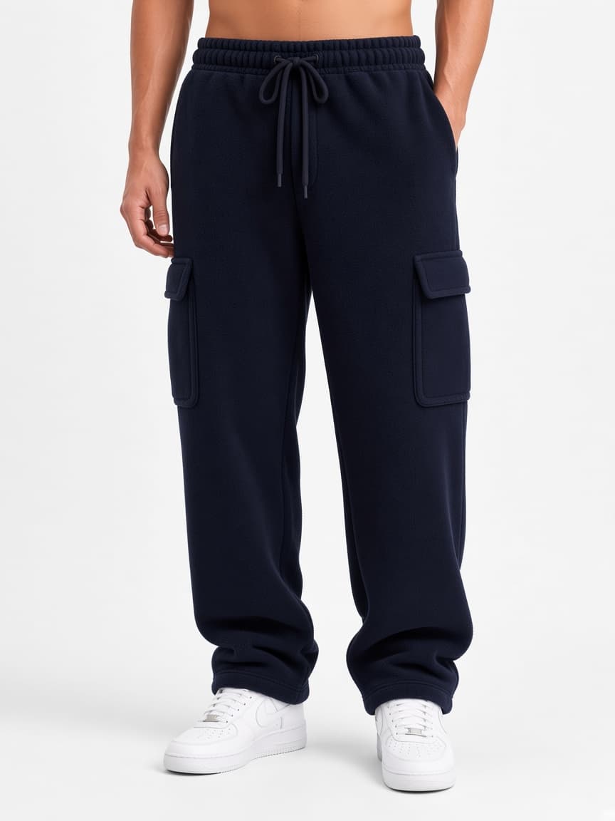 Cargo Fleece Trouser - Midnight Black