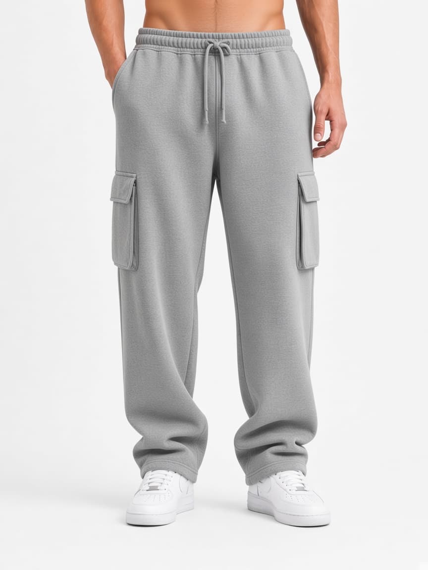 Cargo Fleece Trouser - Heather Grey