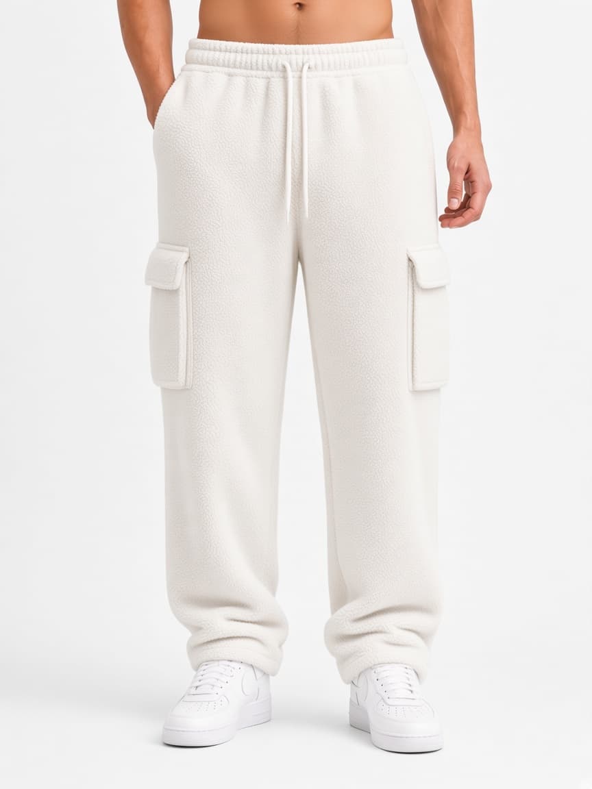Cargo Fleece Trouser - Optic White